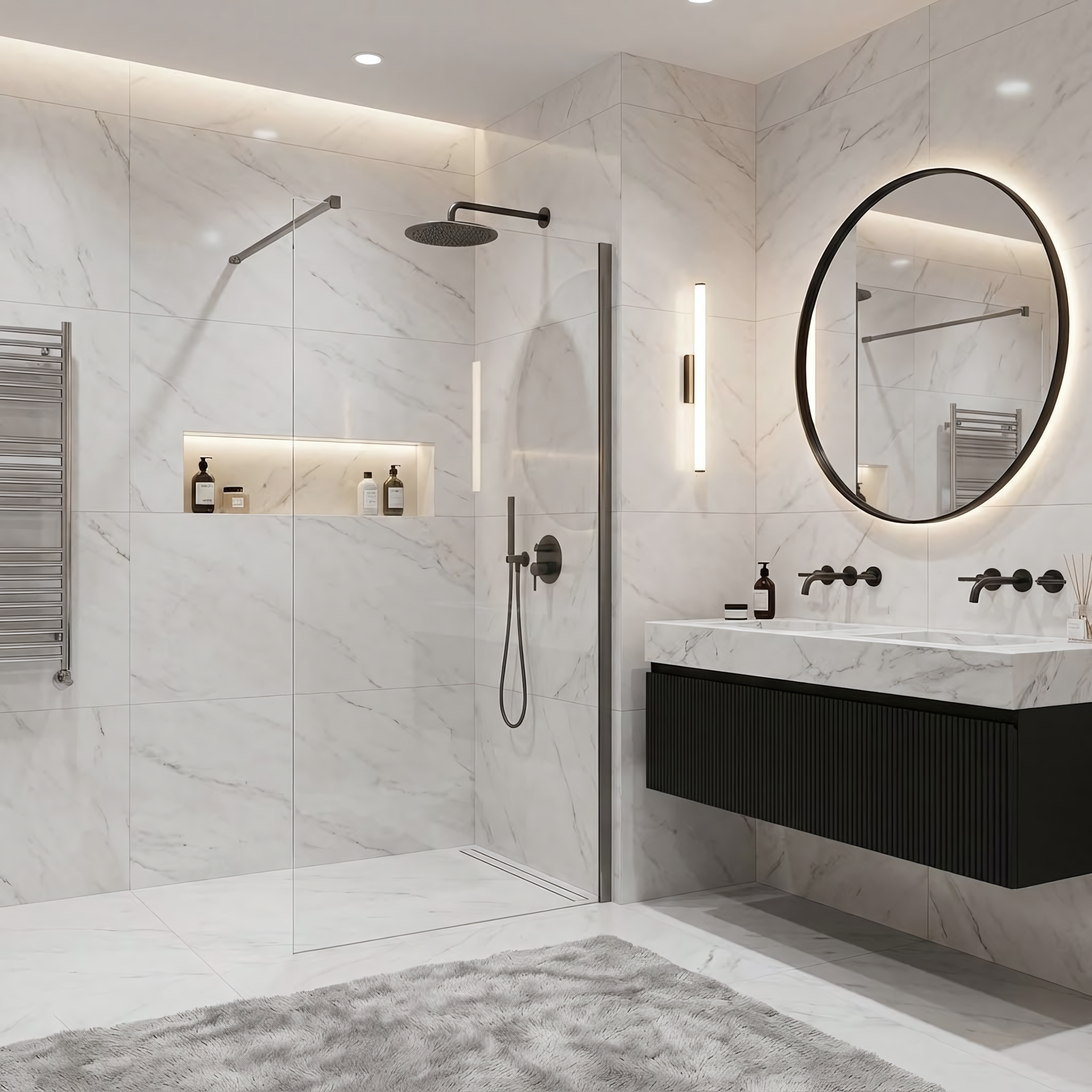 Rea Kabina prysznicowa Walk-In Rea Flexi Transparent / Tytan 90