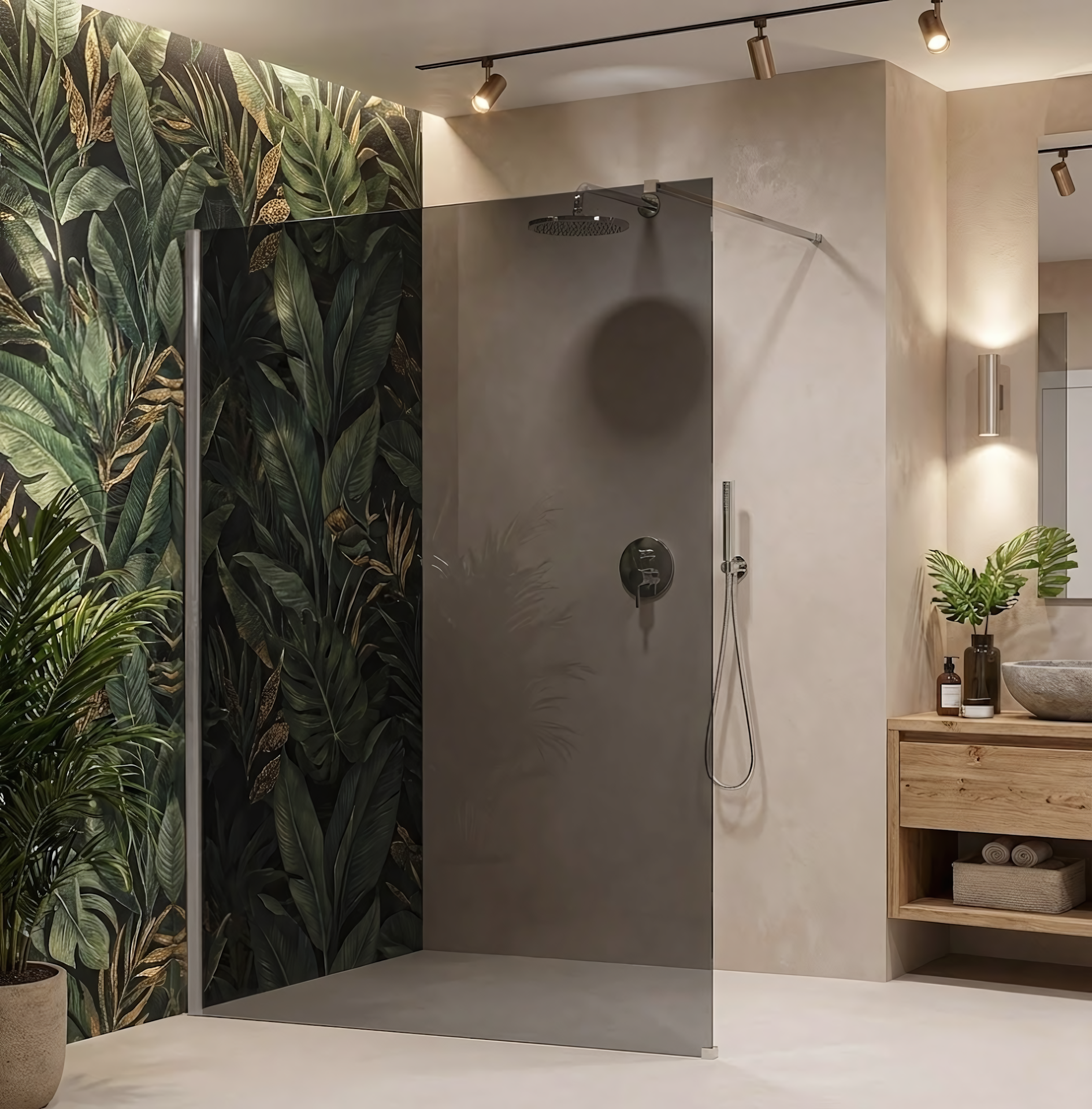 Rea Kabina prysznicowa Walk-In Rea Flexi Grey / Chrome 130