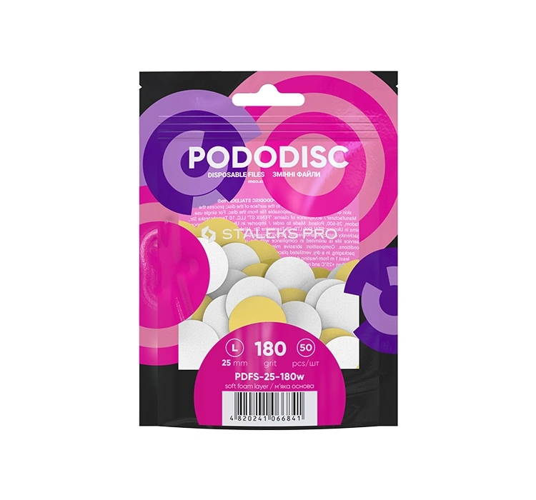 Staleks Pro Pododisc wymienne nakładki ścierne do pododysku na miękkiej bazie L/25 mm 180 grit 50 sztuk