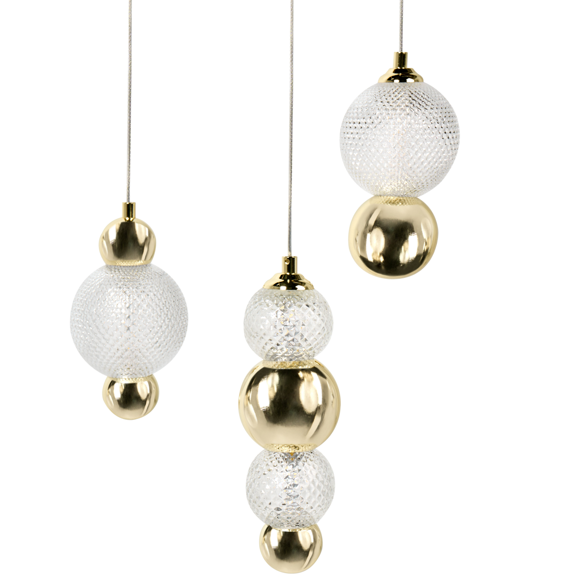 Lampa wisząca LED SORA Szkło Przezroczysty/ złoty