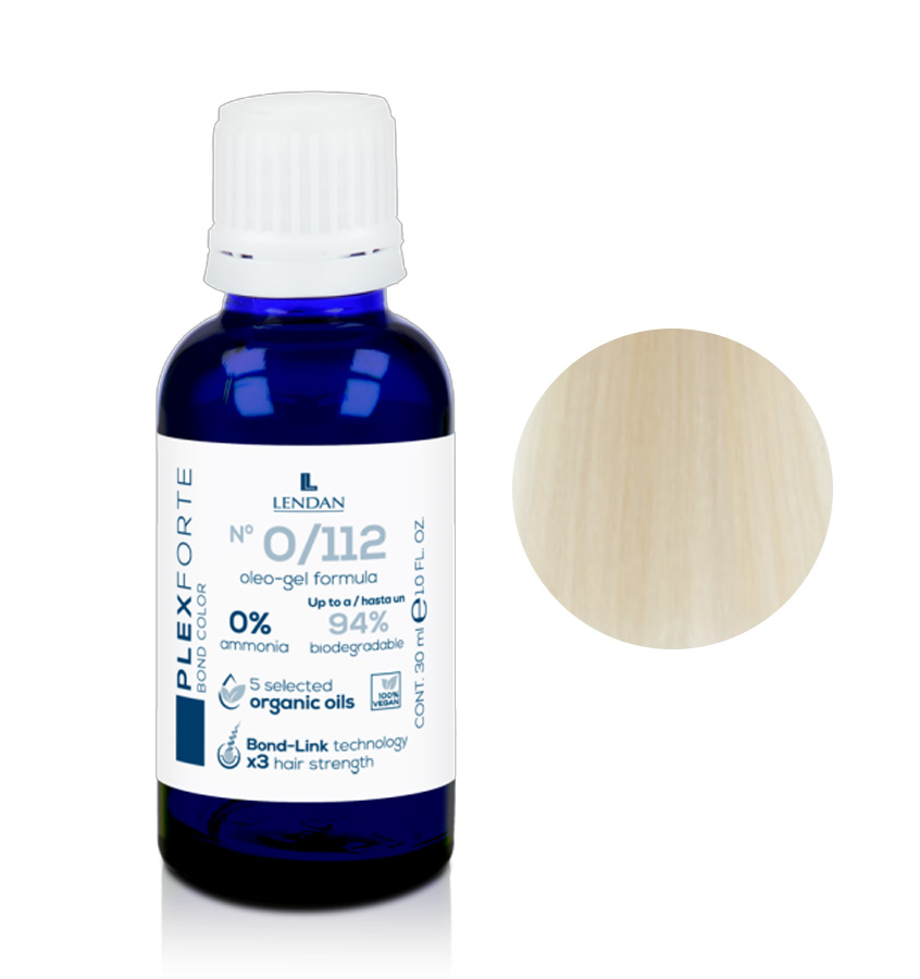 Lendan Plex Forte Bond Color, toner do włosów do trwałej lub półtrwałej koloryzacji, 0/112, 30ml