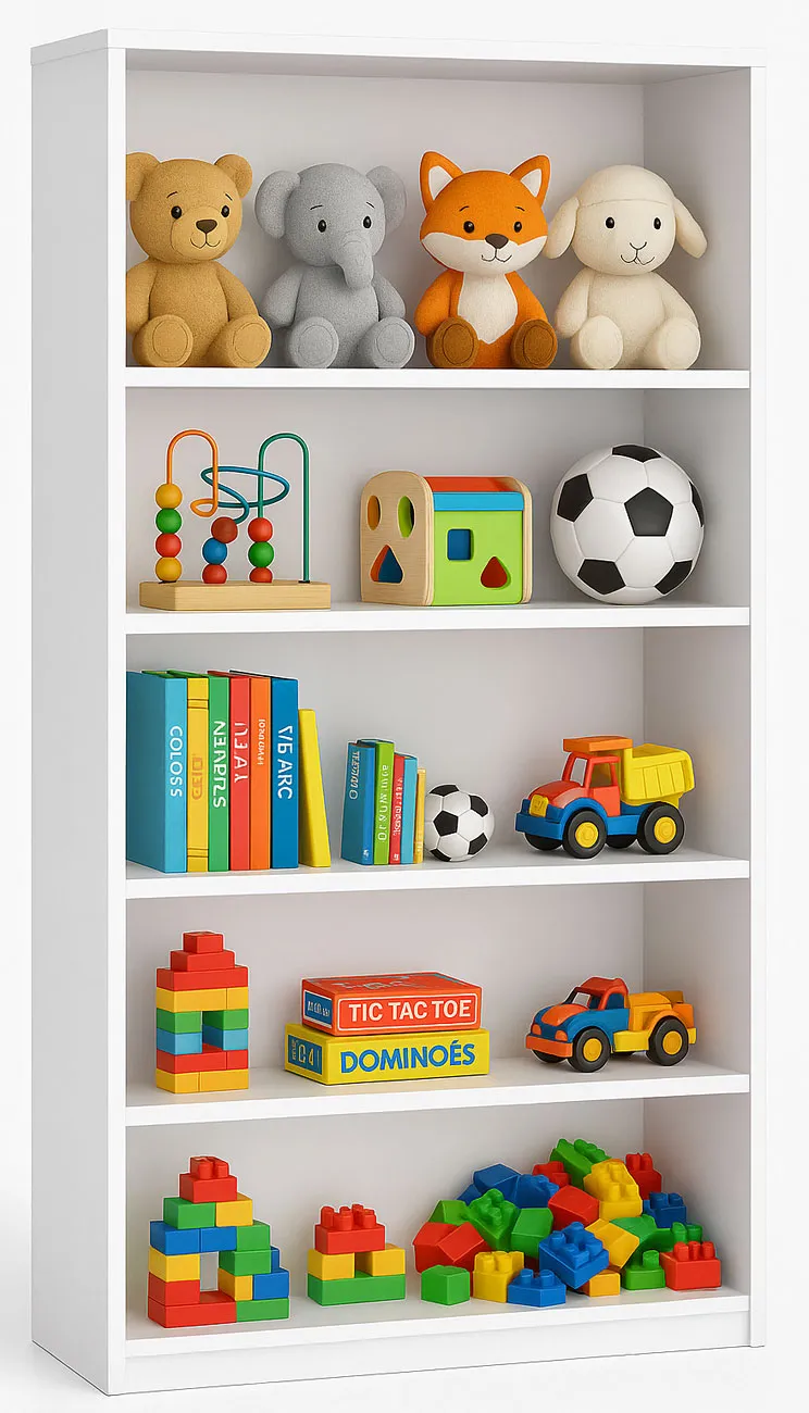 Biały duży regał dziecięcy na zabawki B7-F06