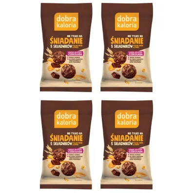 Dobra Kaloria Kulki mocy śniadaniowe owsiane - gorzka czekolada zestaw 4 x 40 g