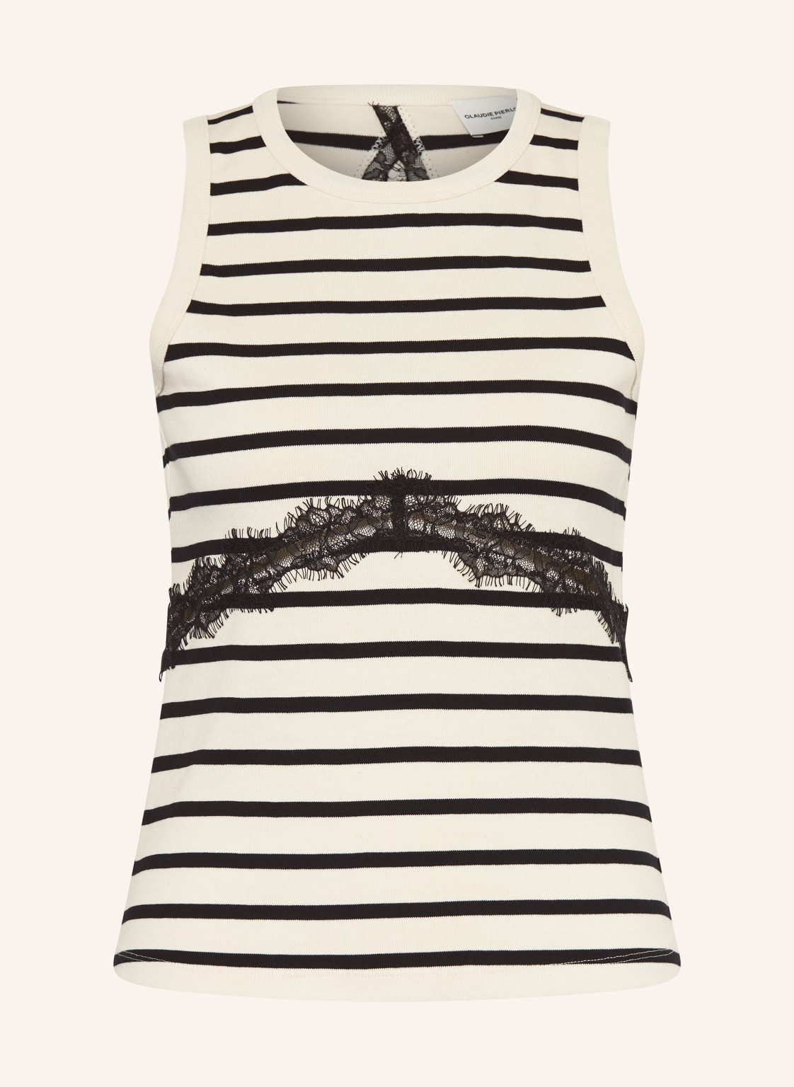 Claudie Pierlot Top Z Wycięciem I Koronką schwarz