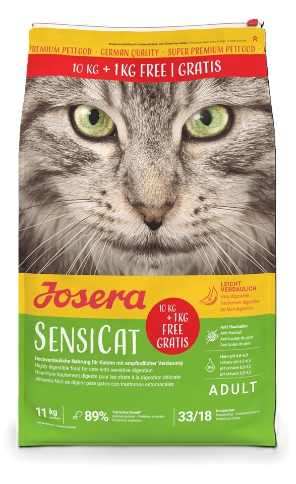 JOSERA SensiCat dla wrażliwych kotów 10 kg + 1kg gratis