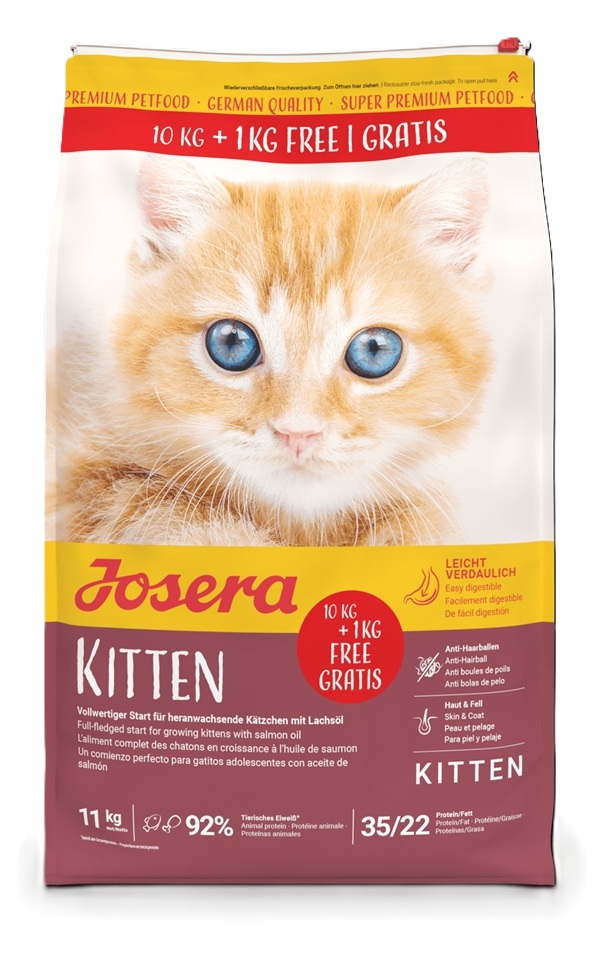 JOSERA Kitten sucha karma dla kociąt i kotek ciężarnych lub karmiących 10 kg + 1kg gratis