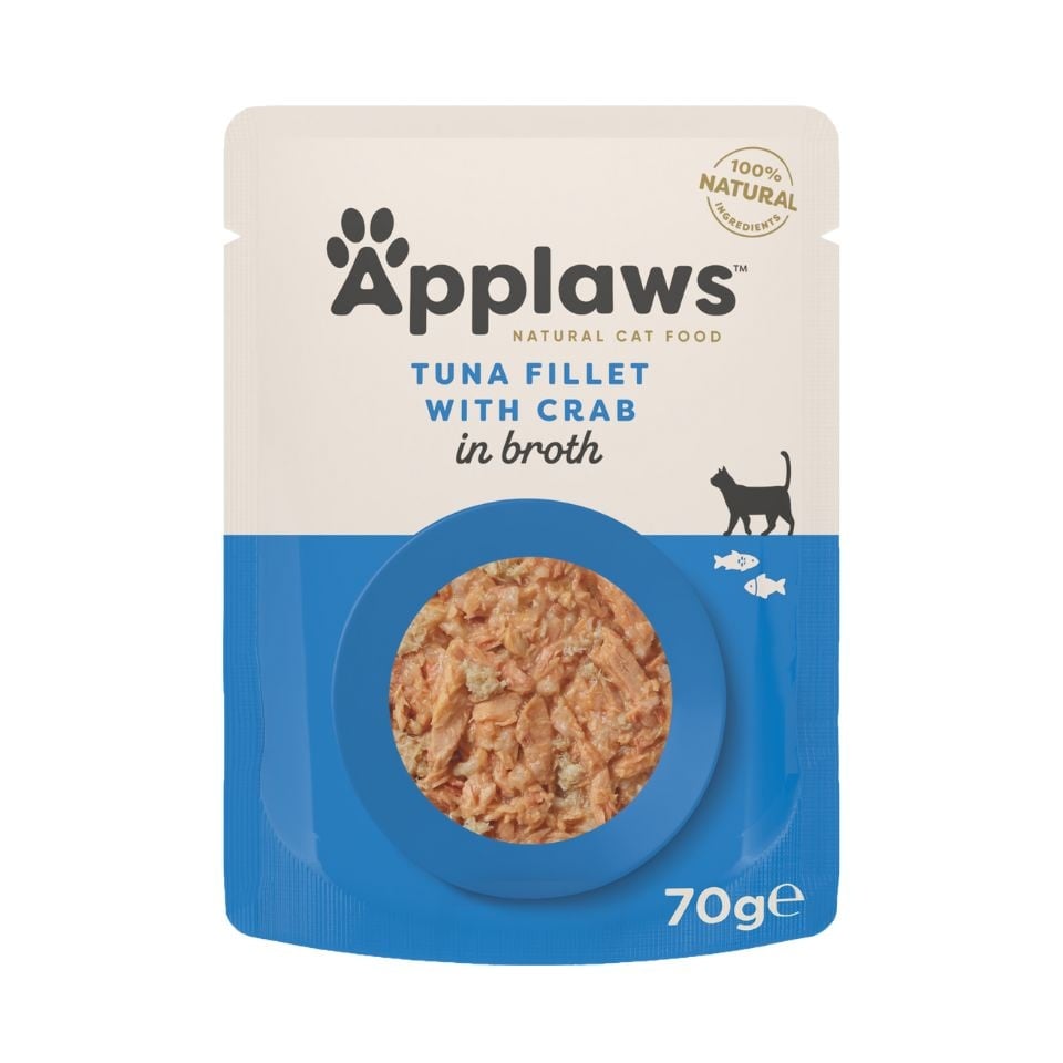 APPLAWS Cat Adult Pouch Tuna with Crab in Broth filet z tuńczyka w krabem w bulionie 70 g