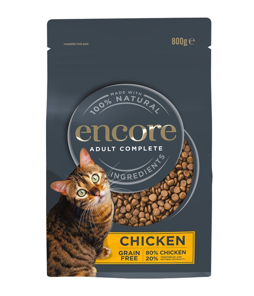 ENCORE Cat sucha bezzbożowa karma z kurczakiem dla kota 800g