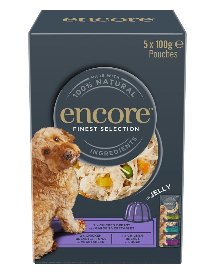 ENCORE Dog Finest Selection in Jelly Multipak 5x100 g mix smaków z kurczakiem w galaretce