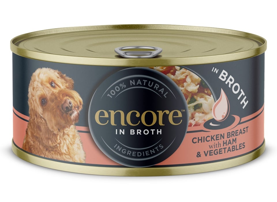 ENCORE Dog Chicken Breast with Ham and Vegetables in Broth kurczak z szynką i warzywami w bulionie 156 g