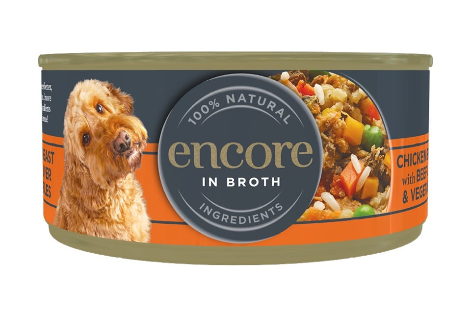 ENCORE Dog Chicken Breast with Beef Liver and Vegetables in Broth kurczak z wątróbką wołową i warzywami w bulionie 156 g