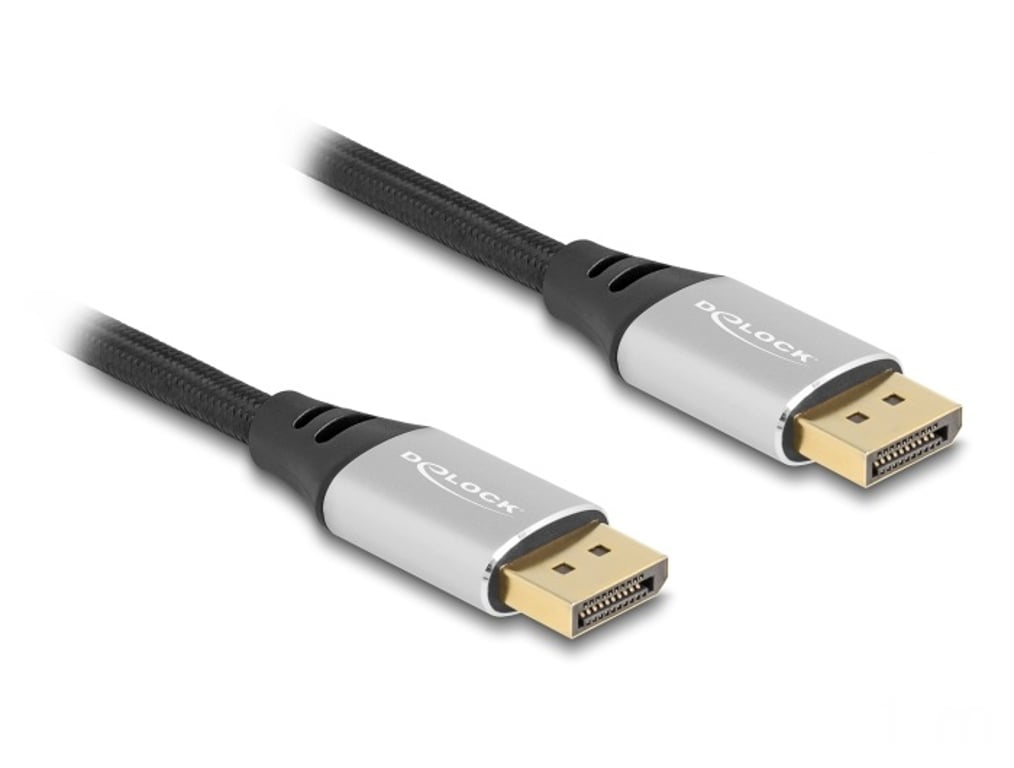 DeLOCK DisplayPort kabel 16K 60 Hz 1 m srebrny metalowy 80633