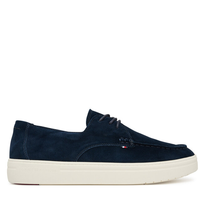 Półbuty Tommy Hilfiger Casual Suede Stitch Toe Hybrid FM0FM05707 Granatowy