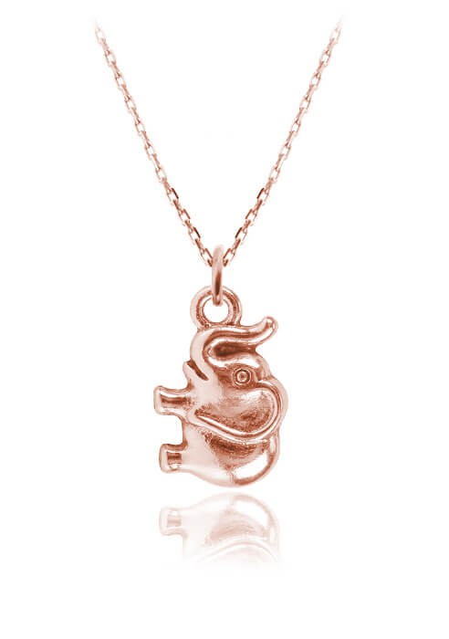 Srebrny naszyjnik Słonik na łańcuszku - rose gold
