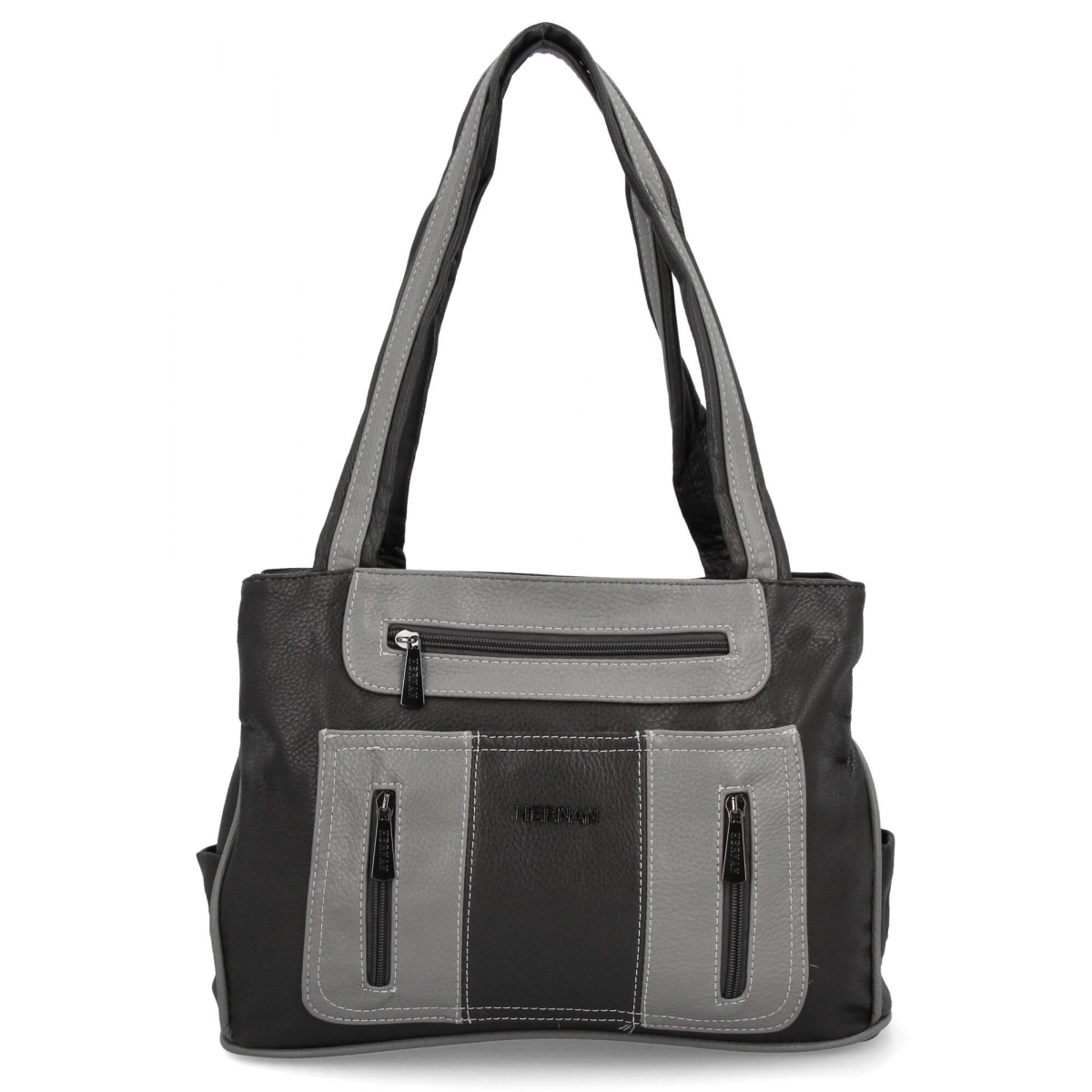 Torebka Damska Shopper Bag firmy Hernan 3892-1 Szara/Jasno Szara
