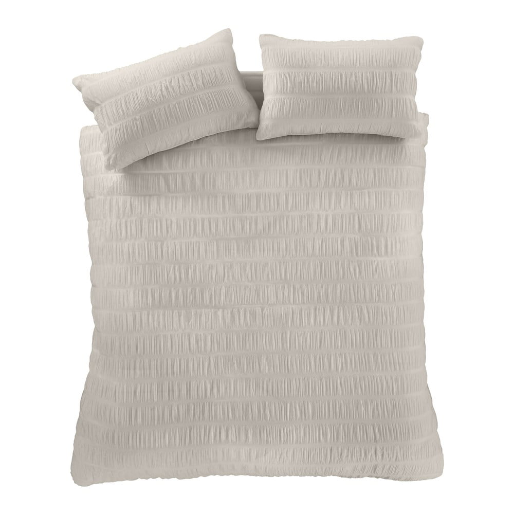 Beżowa pościel dwuosobowa z kory 230x220 cm Seersucker – Catherine Lansfield