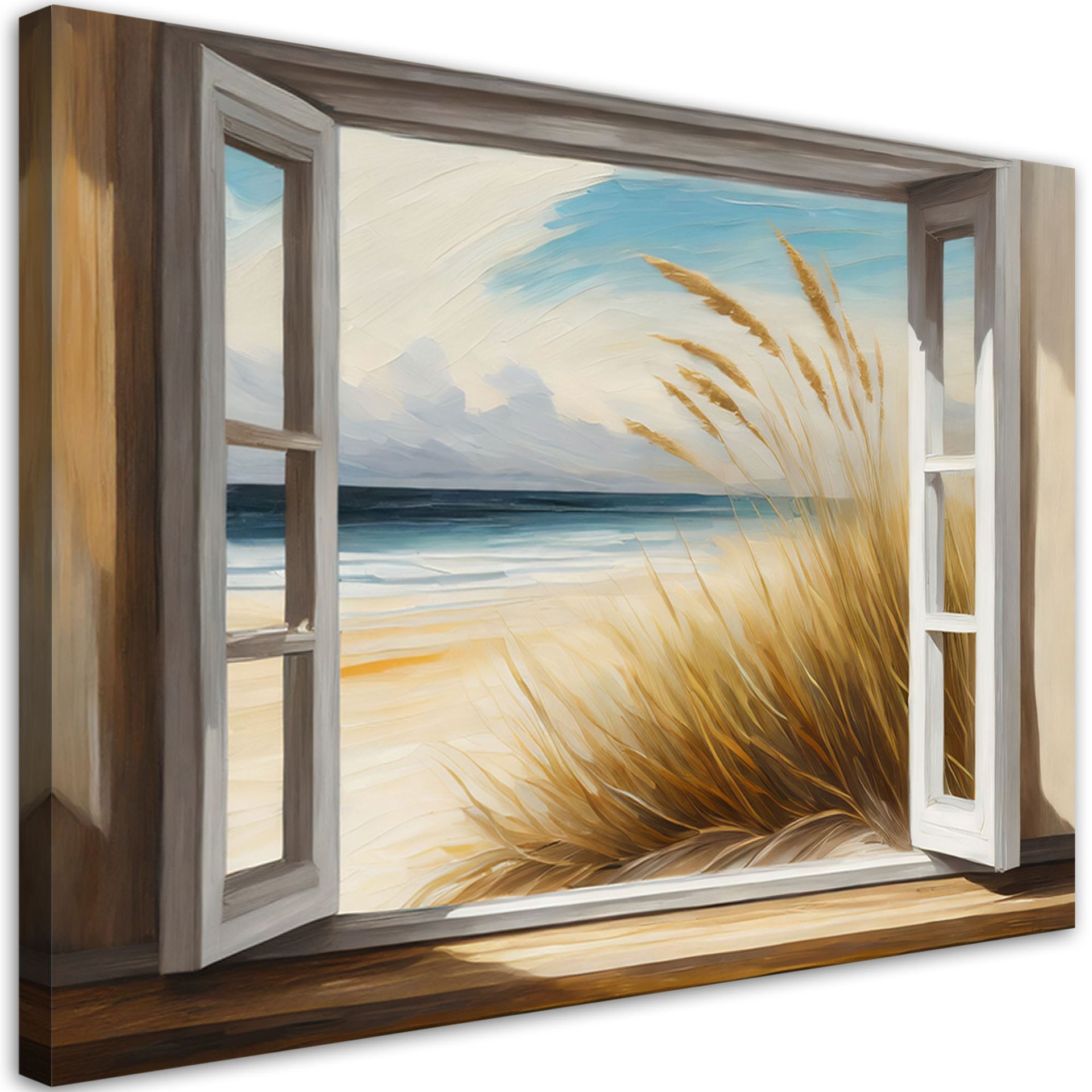 Feeby Obraz, Widok z okna na plażę 60x40cm