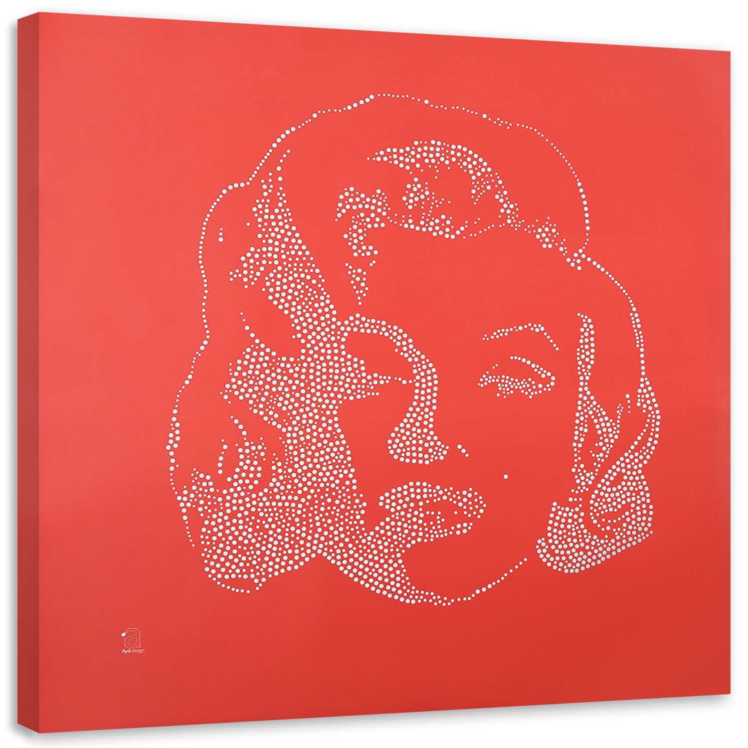 Feeby Obraz na płótnie, Postać Marilyn Monroe na czerwonym tle 30x30cm
