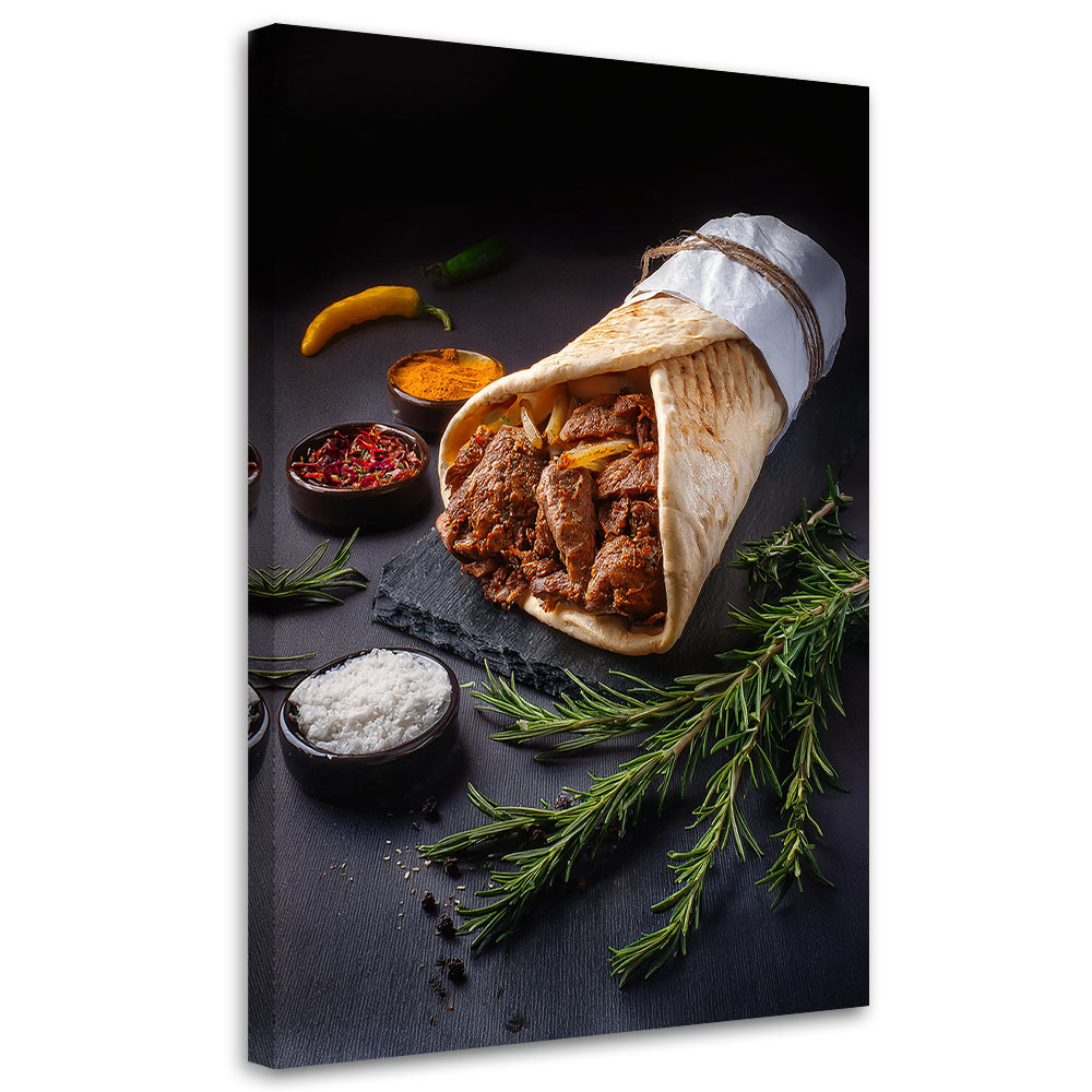 Feeby Obraz na płótnie, Jedzenie Kebab Restauracja Bar 80x120cm