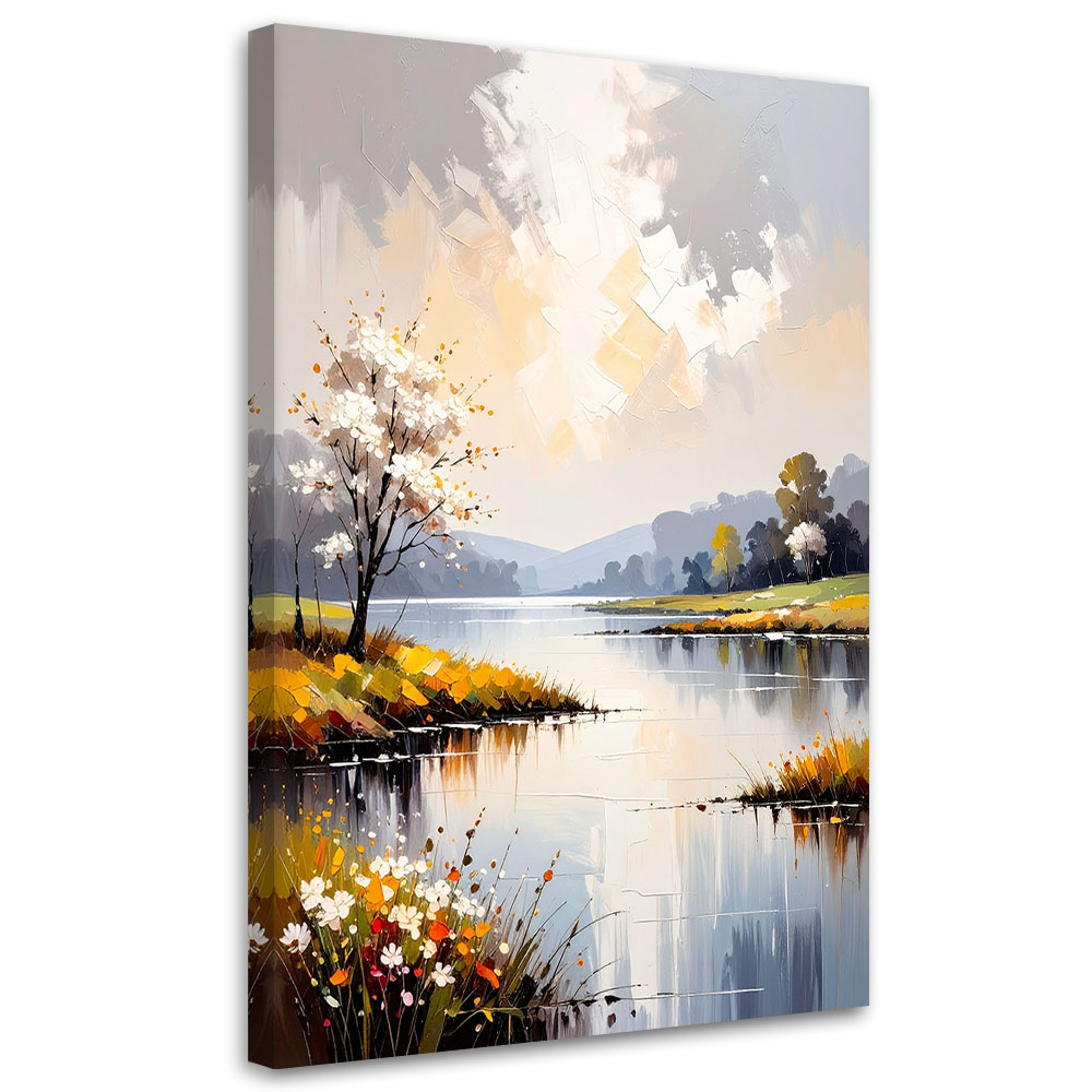 Feeby Obraz do salonu sypialni, Krajobraz Jezioro Drzewa Natura 80x120cm