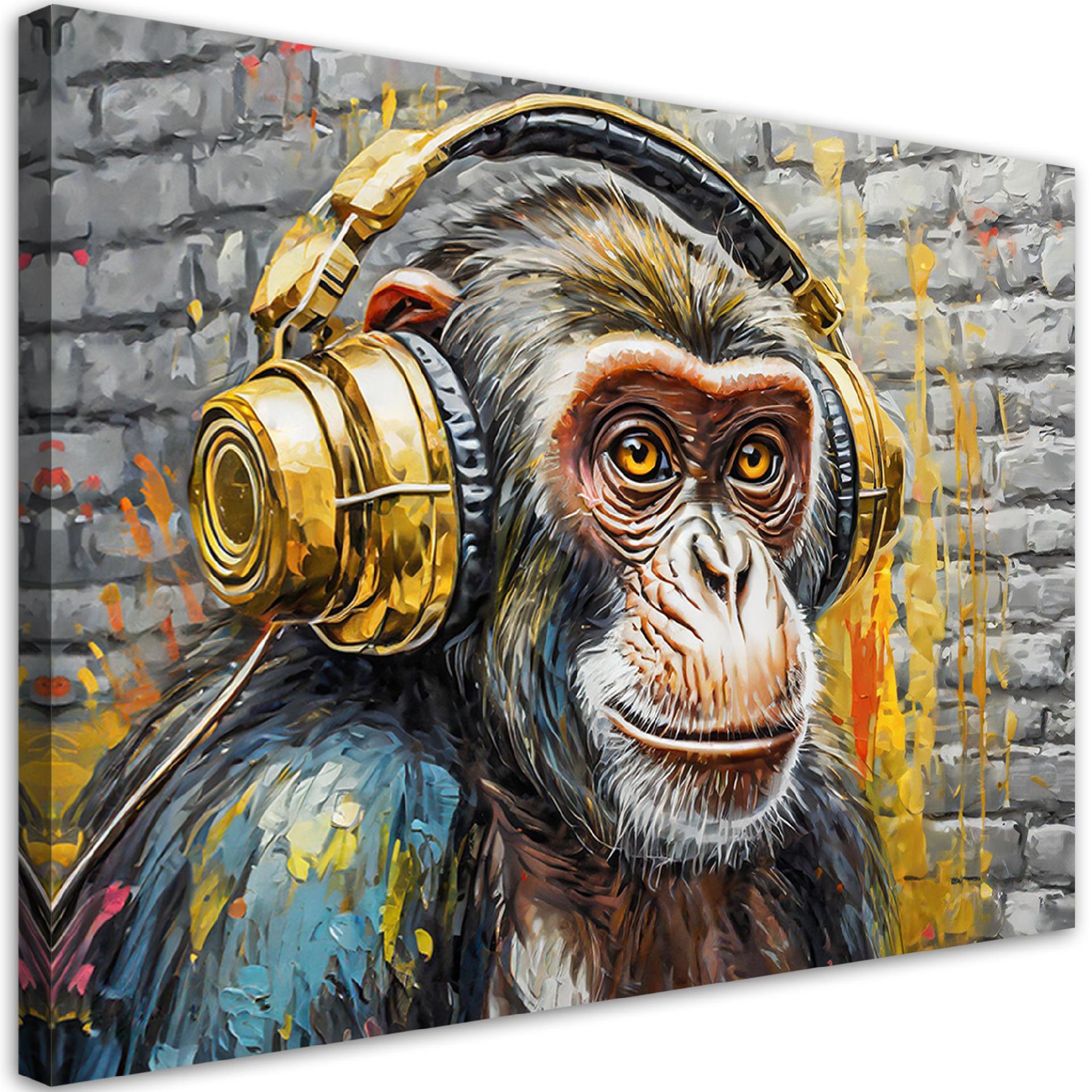 Feeby Obraz na płótnie, Małpa Dj 120x80cm
