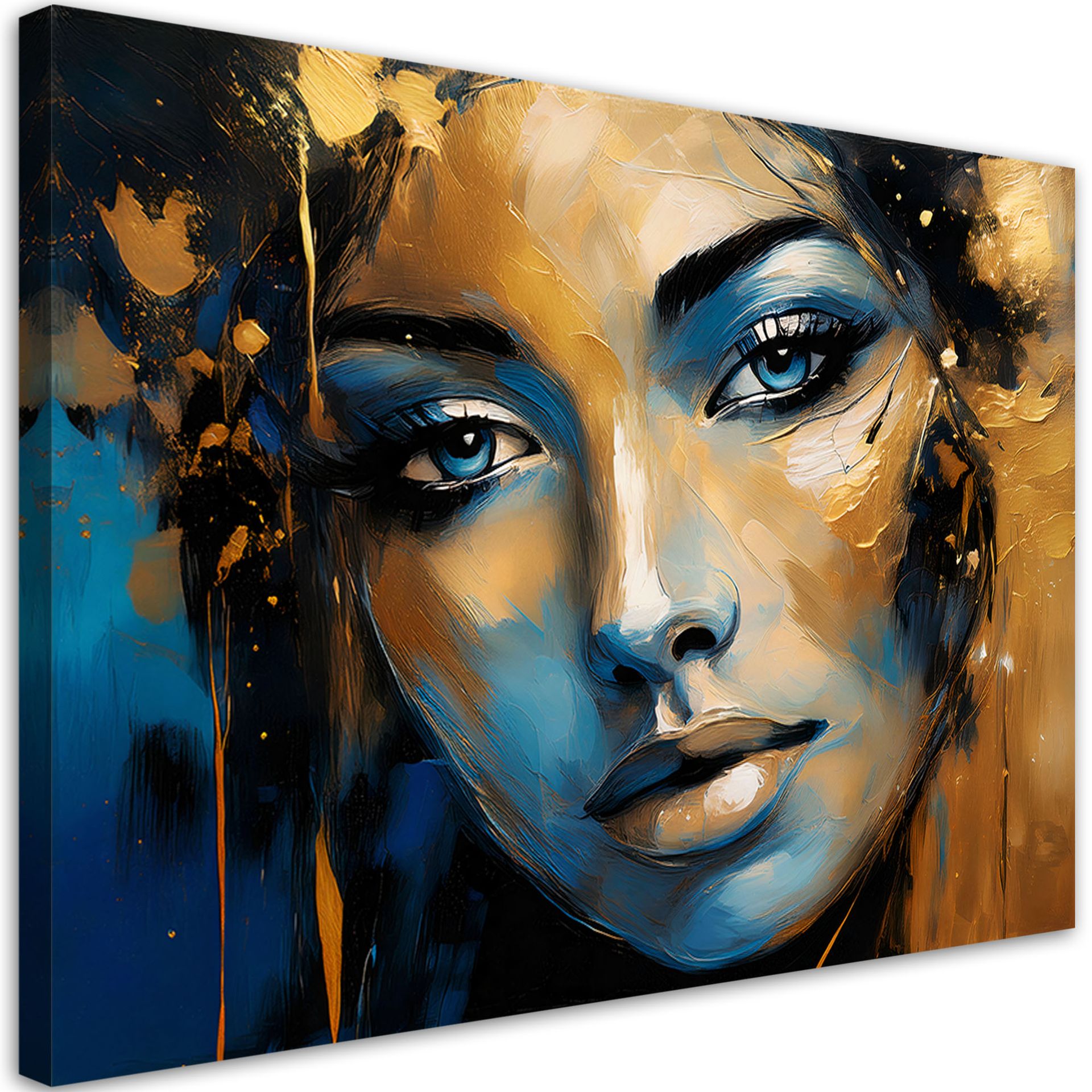 Feeby Obraz na płótnie, Kobieta Złoto Abstrakcja 90x60cm