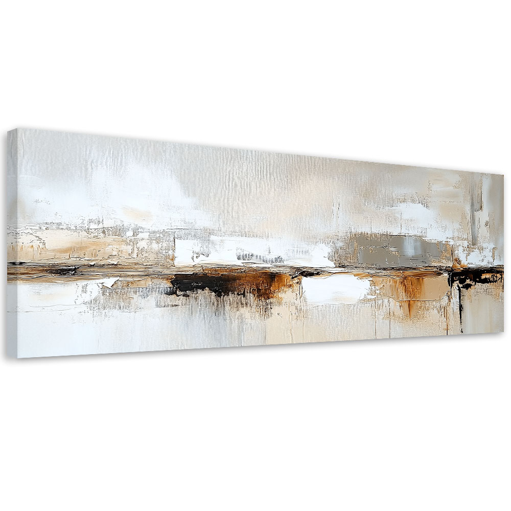 Feeby Obraz na płótnie, Abstrakcja Szary Złoty Brązowy Lofty 90x30cm
