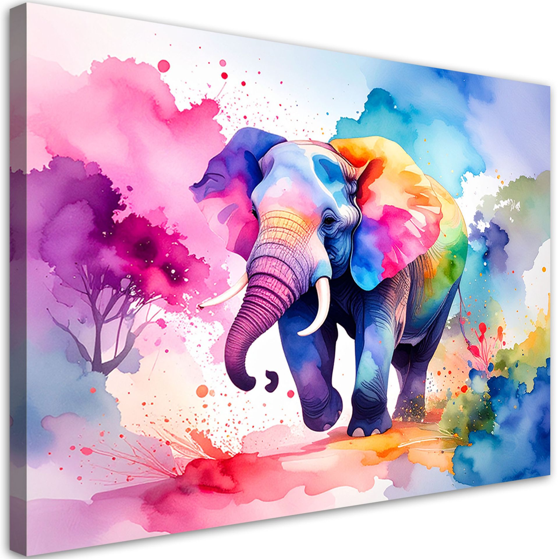 Feeby Obraz do pokoju dziecka, Kolorowy Słoń Safari Akwarela 120x80cm