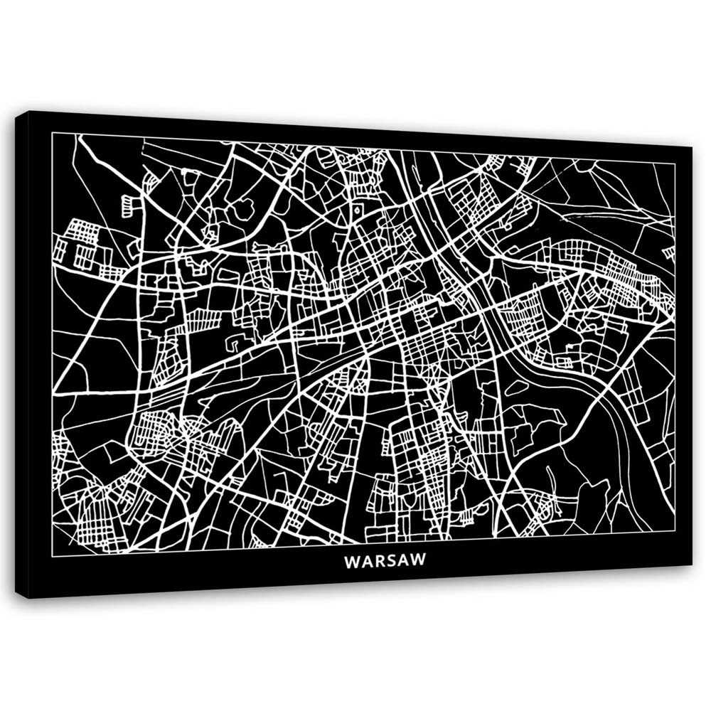Feeby Obraz na płótnie, Warszawa - plan miasta 60x40cm