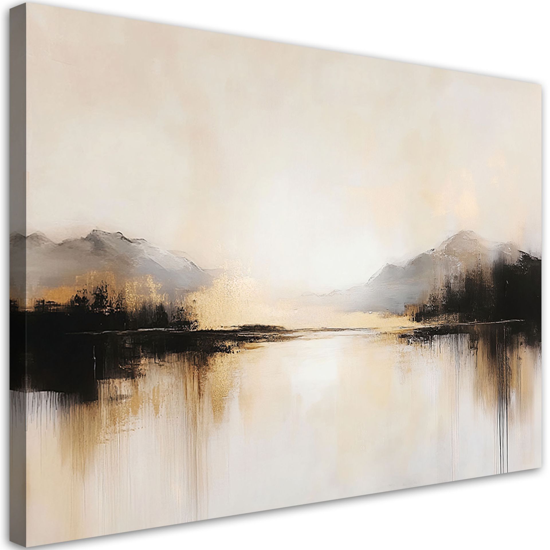 Feeby Obraz na płótnie, Abstrakcja w beżu 90x60cm