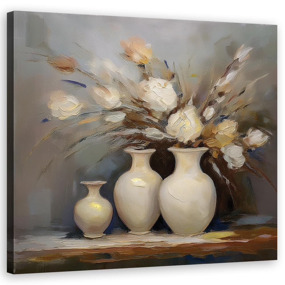 Feeby Obraz na płótnie, Malowana Martwa Natura Vintage 40x40cm