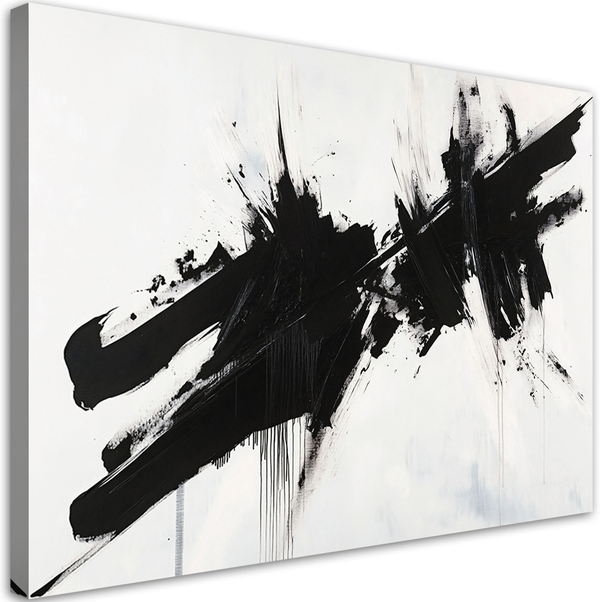 Feeby Obraz na płótnie, Industrialna Loftowa Abstrakcja Czarno Biała 90x60cm