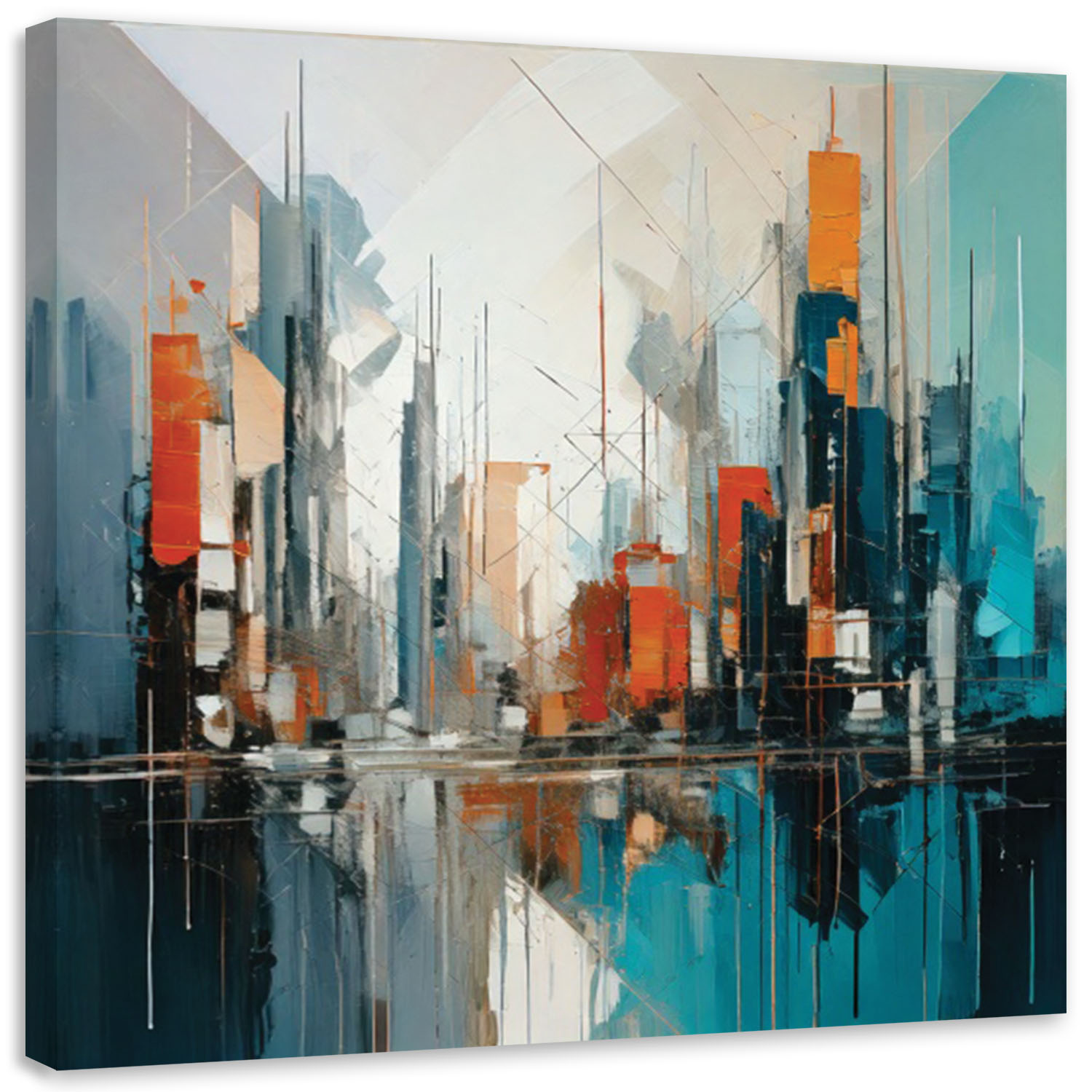 Feeby Obraz do sypialni, Abstrakcyjne Miasto Architektura 40x40cm