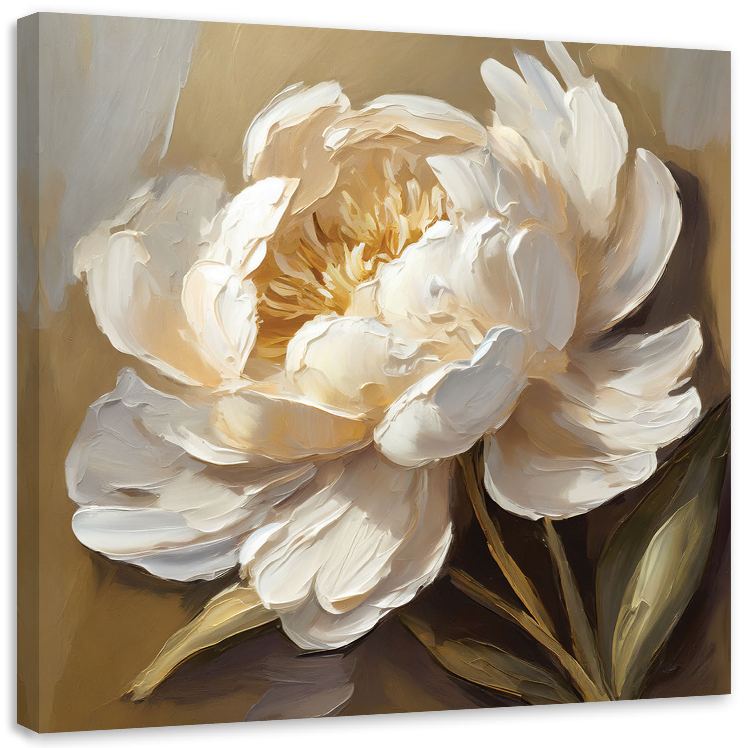 Feeby Obraz, Peonia kremowa jak ręcznie malowana 50x50cm