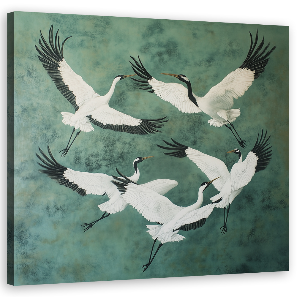 Feeby Obraz na płótnie, Ptaki Zwierzęta Zielony 60x60cm
