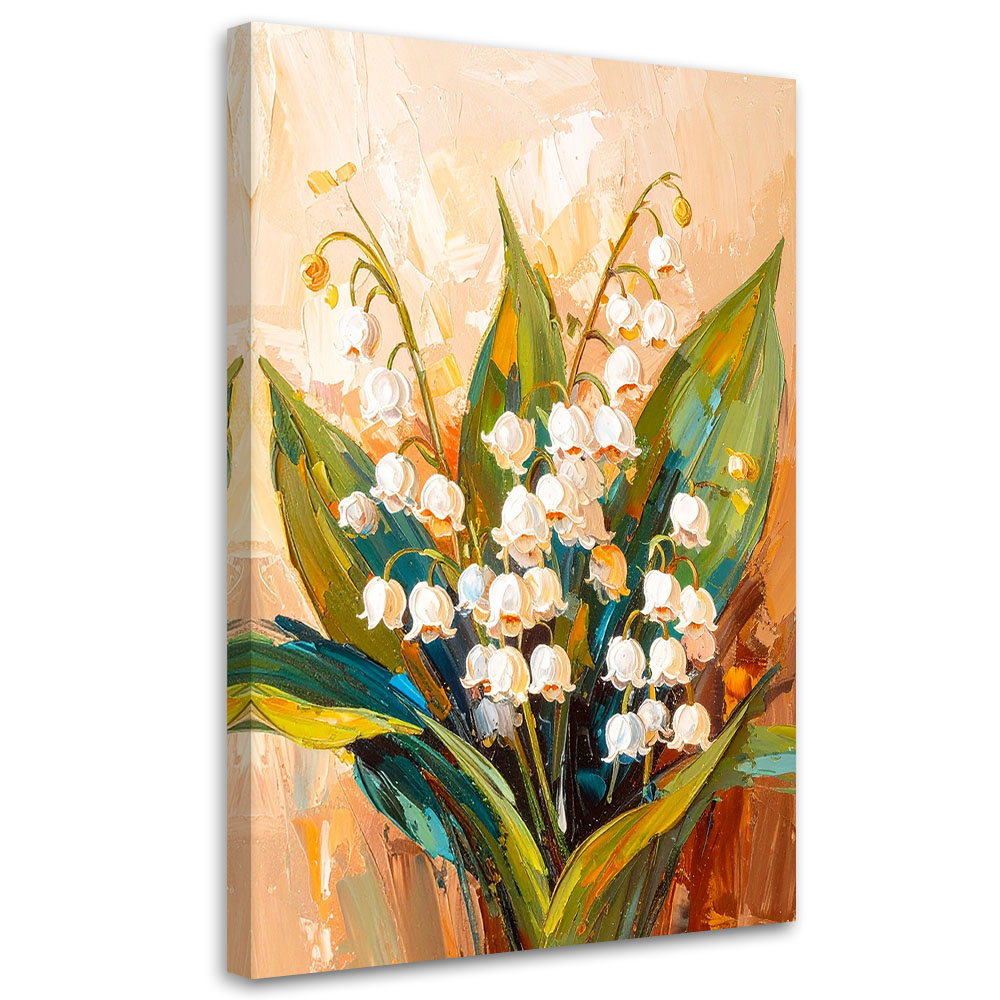 Feeby Obraz do salonu sypialni, Konwalie Kwiaty Rośliny Natura 40x60cm