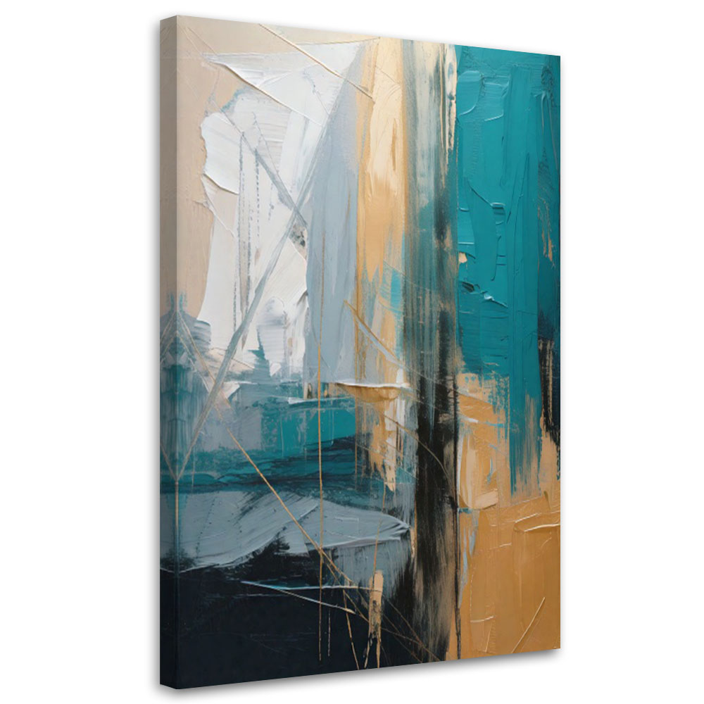 Feeby Obraz nowoczesny, Abstrakcja Geometryczna Złoto 80x120cm
