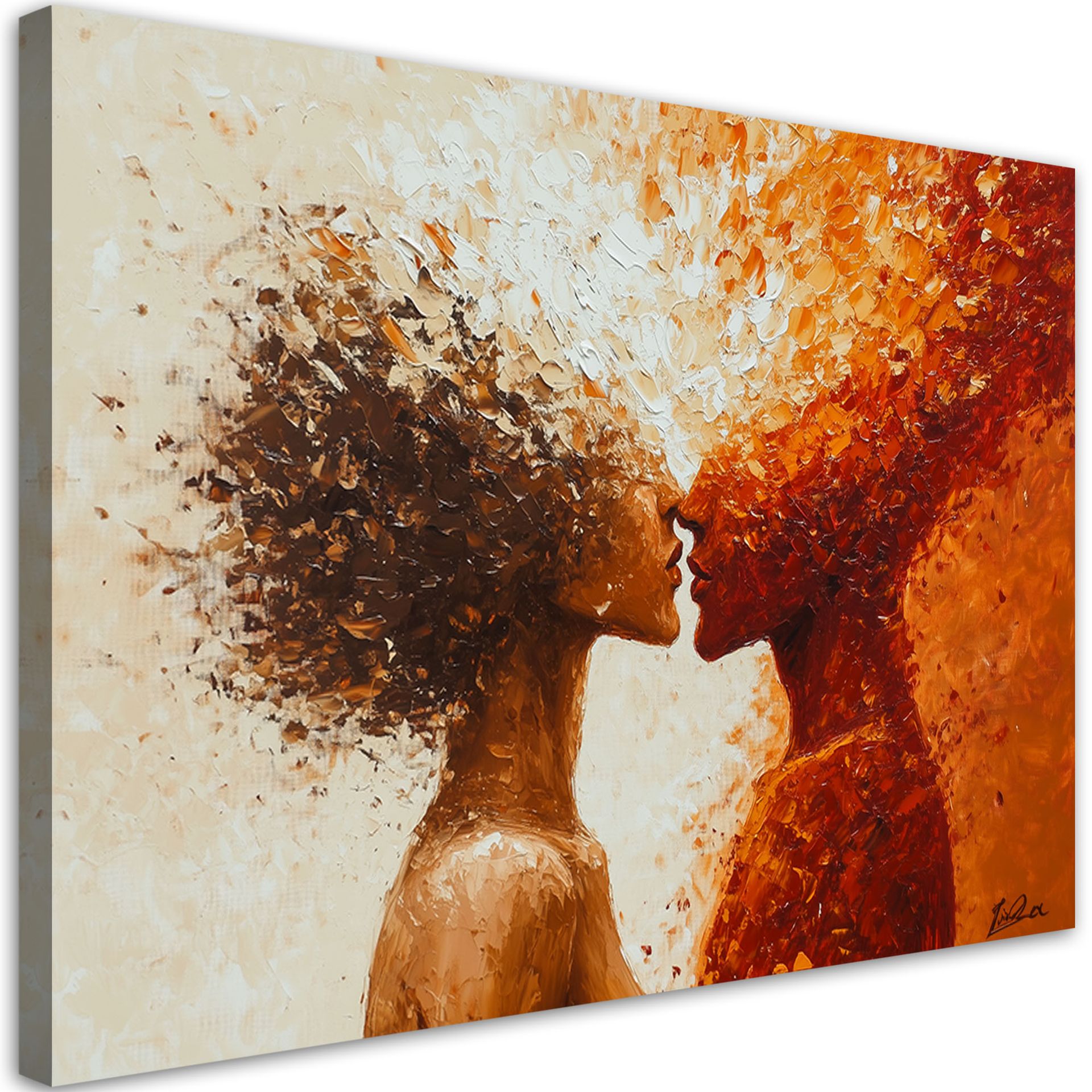 Feeby Obraz na płótnie, Akt Para Abstrakcja Pocałunek 100x70cm