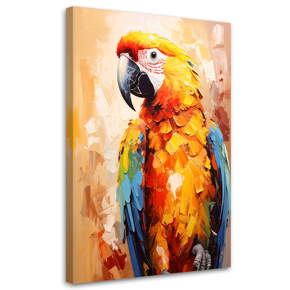 Feeby Obraz do pokoju dziecka salonu, Kolorowa Papuga Ara 60x90cm