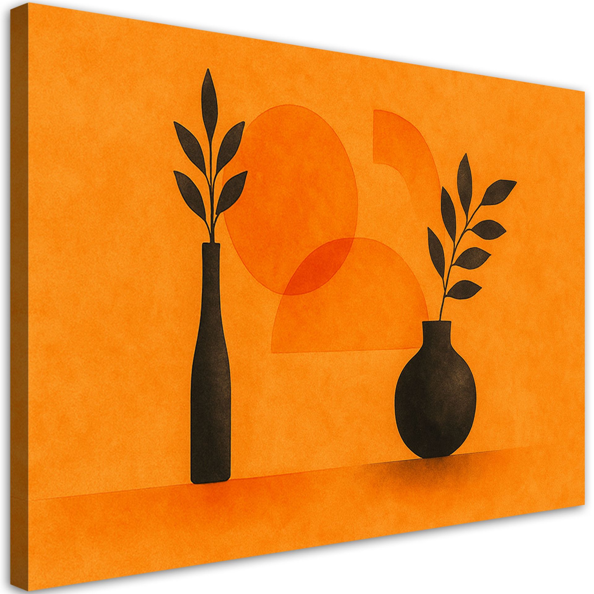 Feeby Obraz do salonu, Wazony Liście Minimalizm 60x40cm