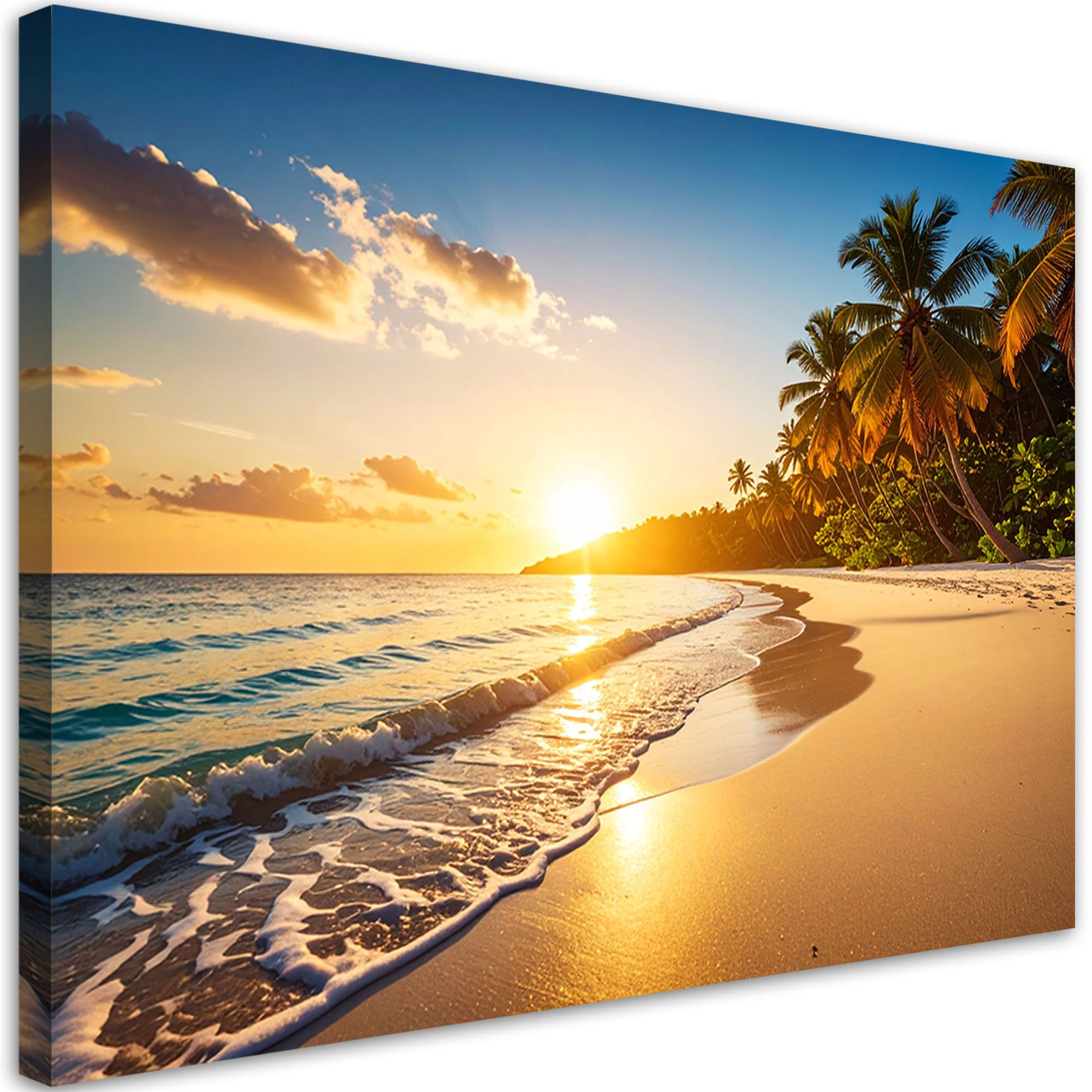 Feeby Obraz do salonu sypialni jadalni, Zachód słońca Plaża Morze 120x80cm