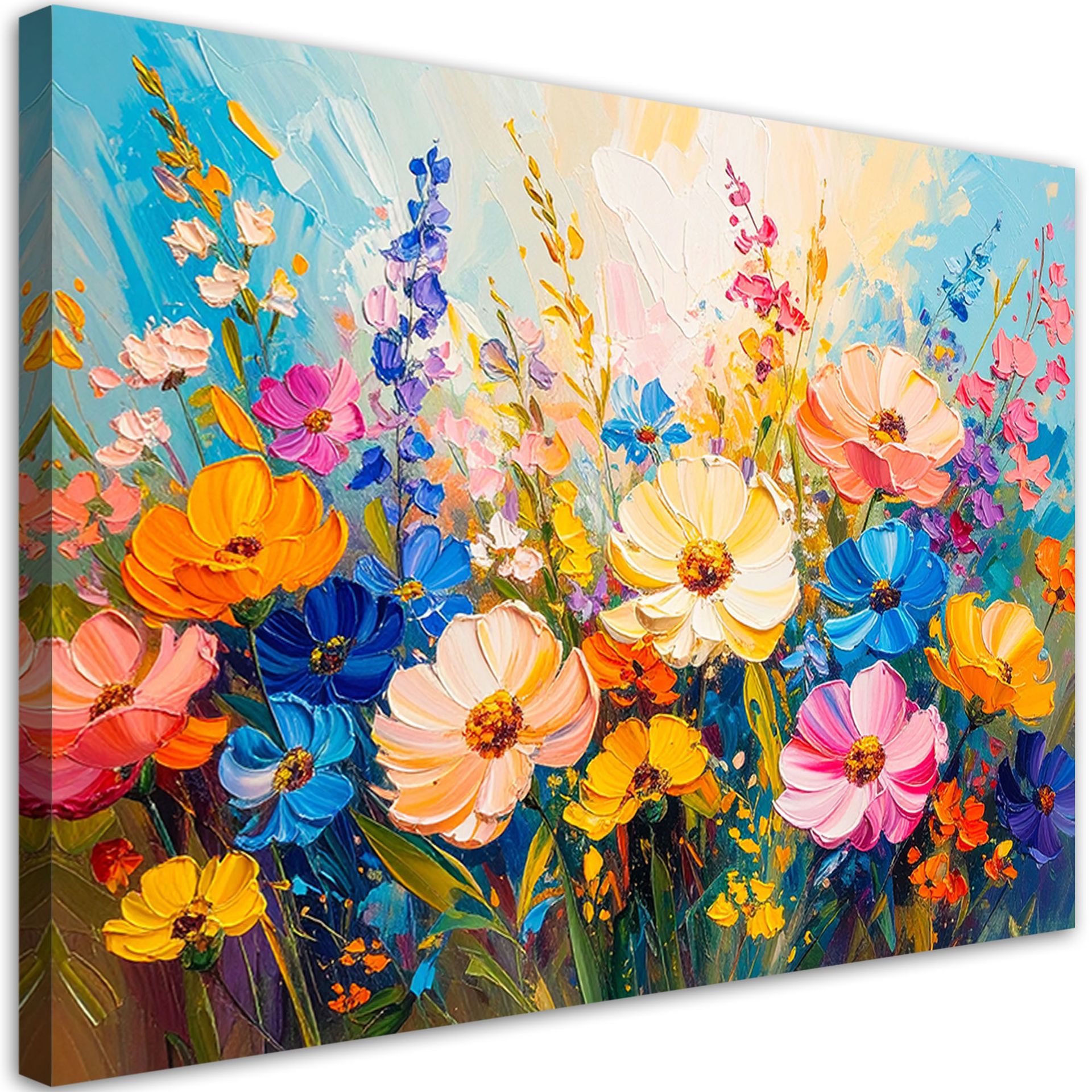 Feeby Obraz do salonu sypialni biura, Kolorowe Polne Kwiaty 60x40cm
