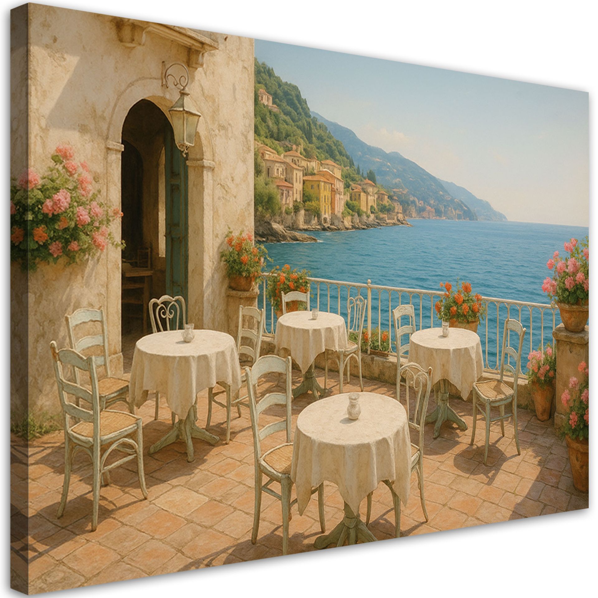Feeby Obraz do salonu sypialni, Widok na morze w stylu Shabby Chic 60x40cm