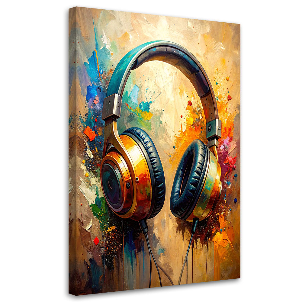 Feeby Obraz młodzieżowy, DJ Słuchawki Muzyka Abstrakcja 40x60cm