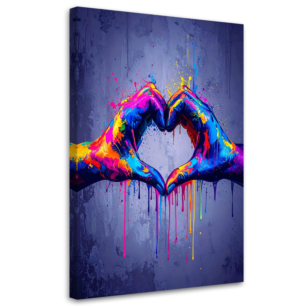 Feeby Obraz do salonu sypialni, Ręce Miłość Street art Graffiti 40x60cm