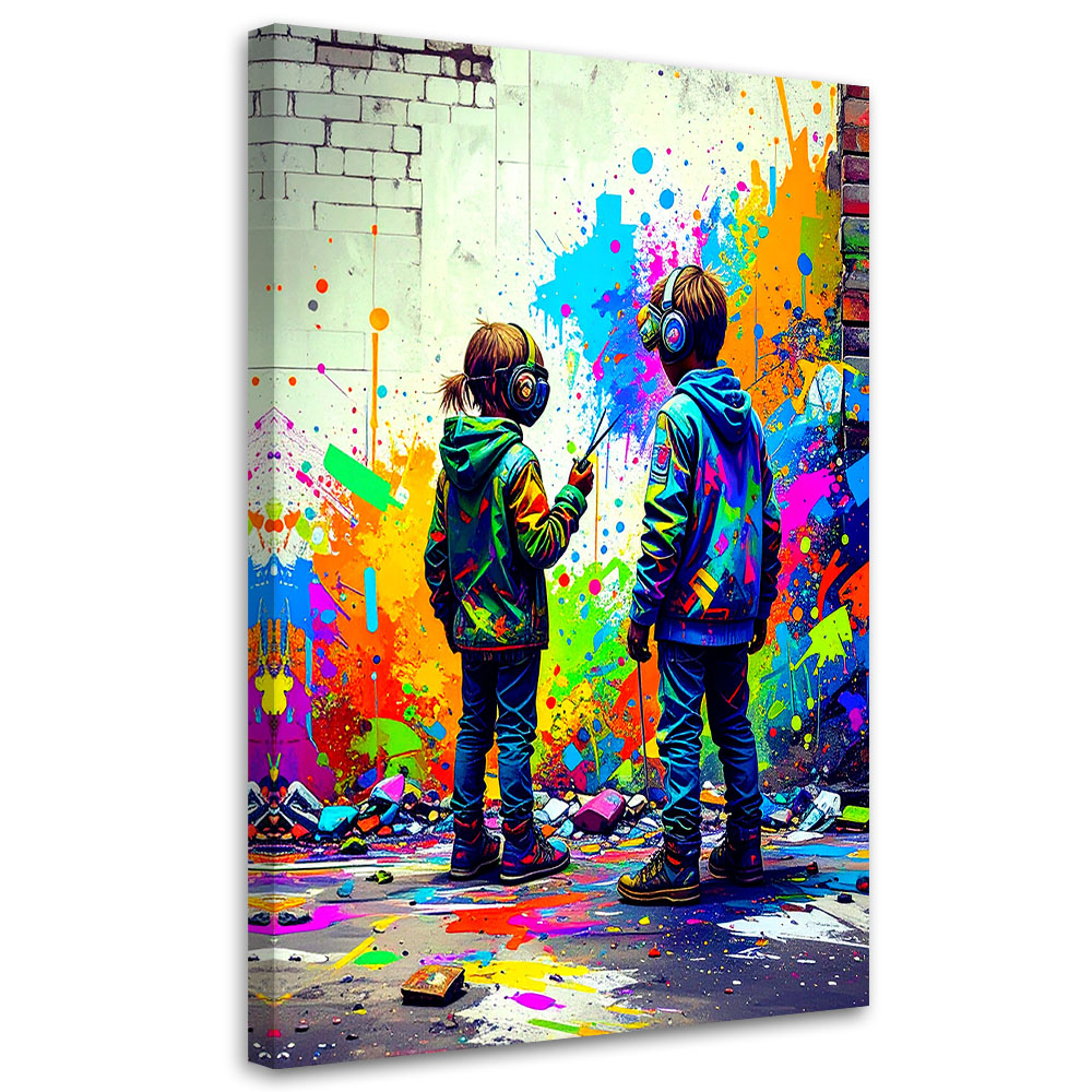 Feeby Obraz dla nastolatka, Graffiti Street Art Kolorowa Abstrakcja 80x120cm