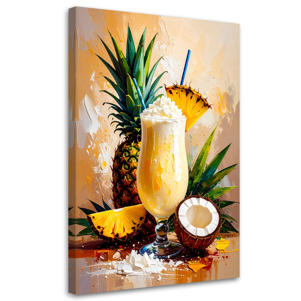 Feeby Obraz do kuchni baru jadalni, Pina Colada Tropikalna 60x90cm
