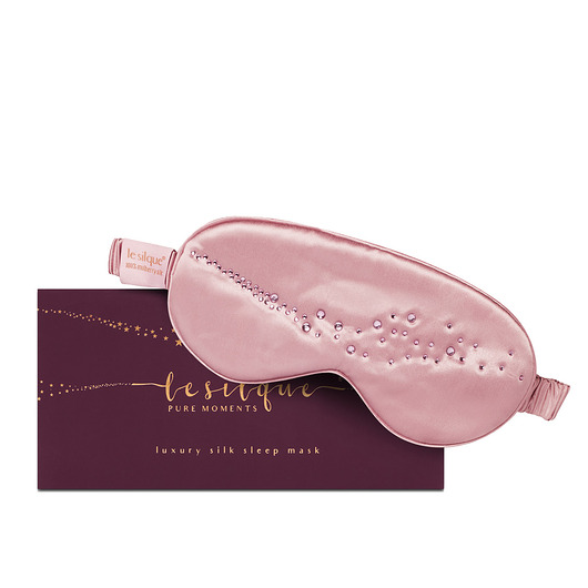 LE SILQUE Opaska na oczy z jedwabiu z kryształkami - SUGAR PINK