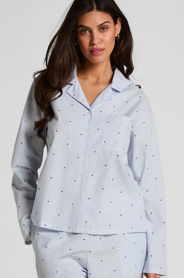 Hunkemöller Spodnie bawełniane w paski i serca Niebieski