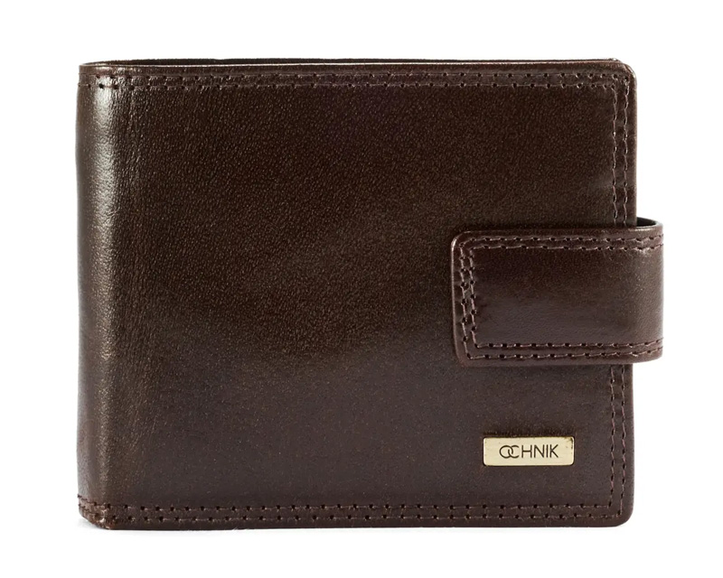 OCHNIK PL-105-89 skórzany portfel męski brązowy slim PL-105-89(KS)